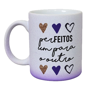 Caneca Splash de Porcelana Fundo Roxo